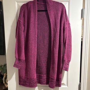 Women's Pink Open-Front Sweater